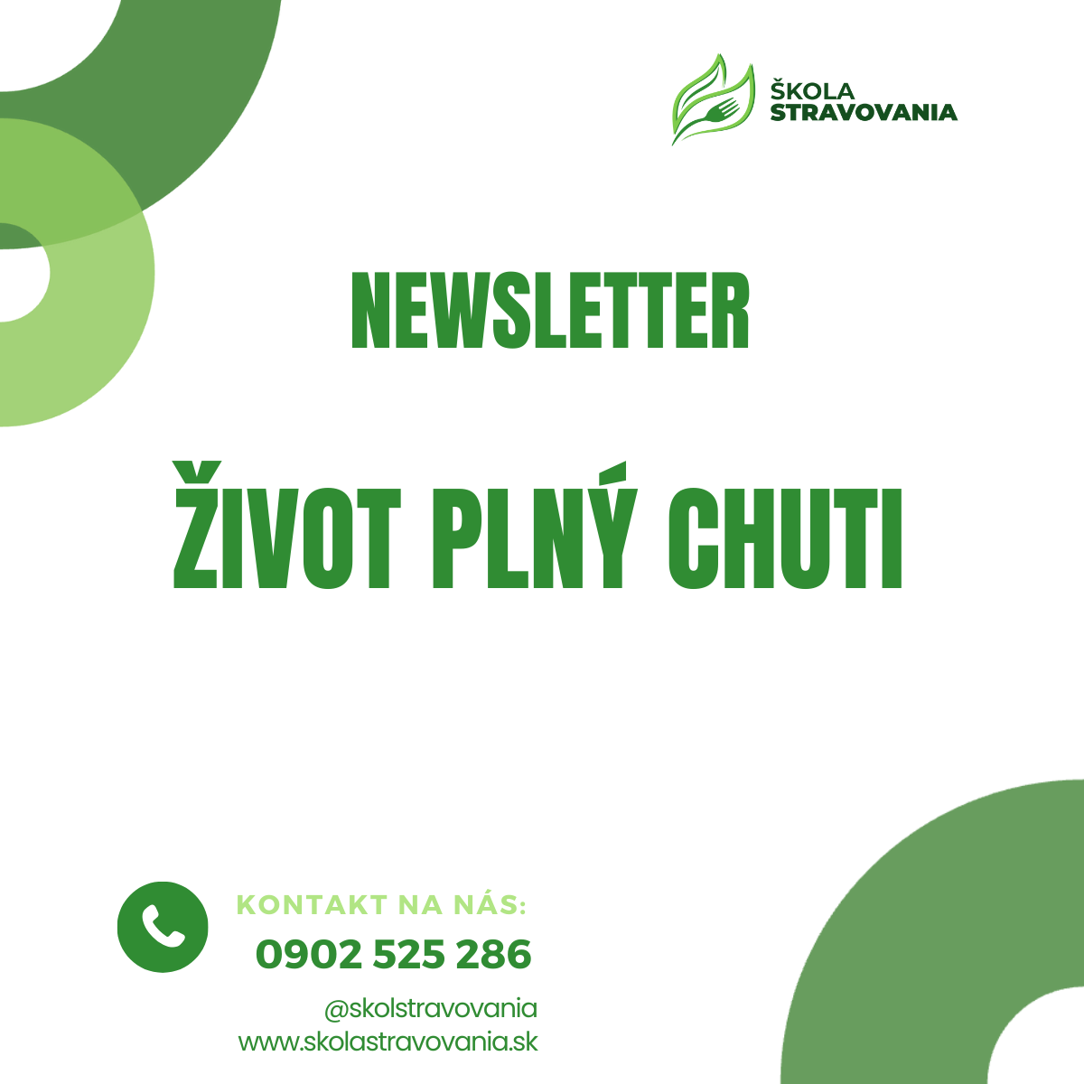 Newsletter Zivot plny chuti